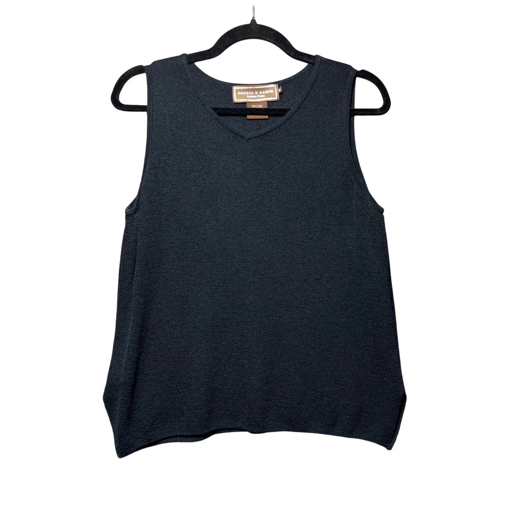 Double D Ranch Black Sleeveless V-Neck Tank Top